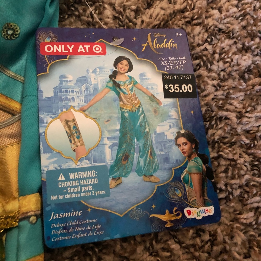 NWT Disney Jasmine from Aladdin Teal Costume XS - Picture 7 of 8